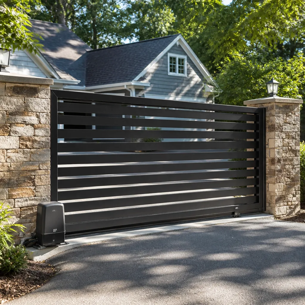 Sliding driveway gates