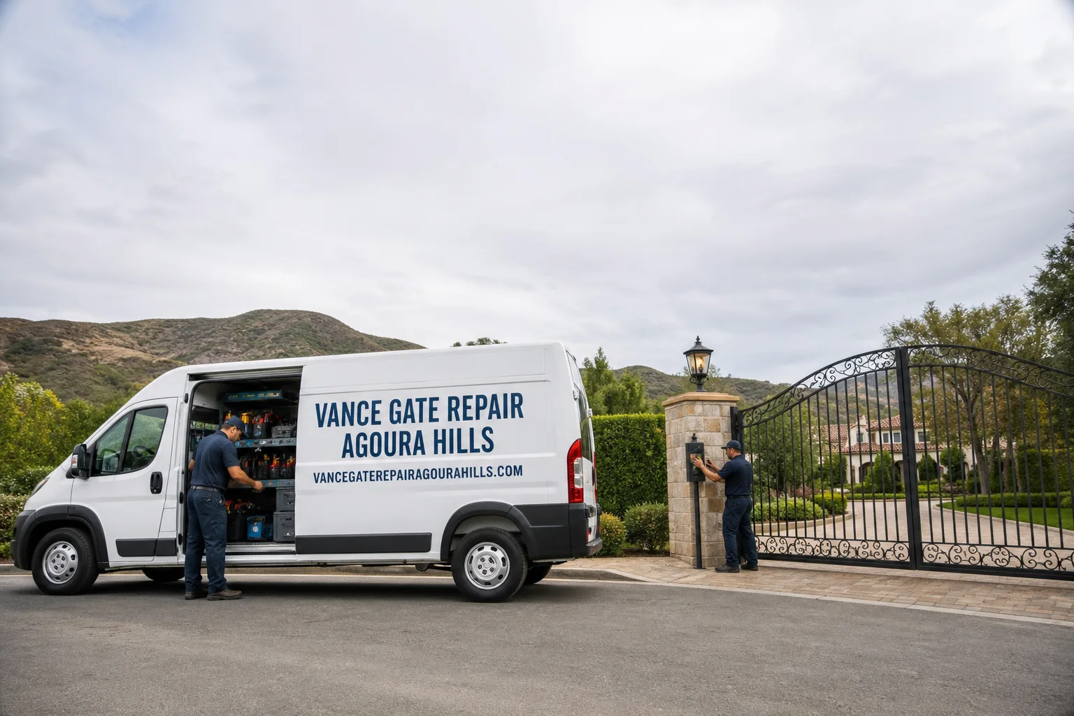 Vance Gate Repair Agoura Hills gate repair service vehicle and crew in Agoura Hills, CA